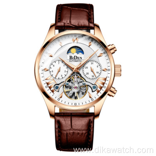 BIDEN 0189 Original design watch men's double flywheel automatic mechanical watch fashion casual business men's clock Original